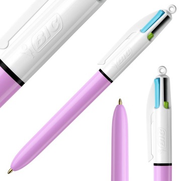 BIC 4COLOURS FUN PASTEL DŁUGOPIS AUTOMATYCZNY 4 KOLORY SZKOLNY 4W1 RÓŻOWY
