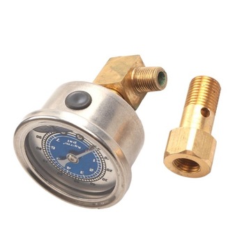 Manometr paliwa 100PSI Wypełniony cieczą przezroczysty obiektyw 1/8 NPT Zestawy 1/2