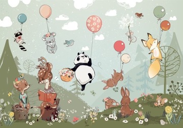 Tapeta dla dzieci SPRING TALES Balony Zwierzęta