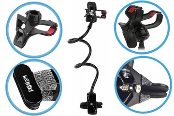 ГИБКИЙ ДЕРЖАТЕЛЬ С ЗАЖИМОМ ДЛЯ ТЕЛЕФОНА, ПРИКРЕПЛЕННЫЙ К СТОЛУ