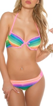 RB233 RÓŻOWE KOLOROWE BIKINI PASECZKI NEONOWE M/C