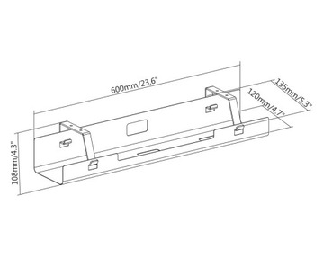 ОРГАНАЙЗЕР MOZOS OCUD11 КРЫШКА КАБЕЛЯ ПОД СТОЛ МЕТАЛЛИЧЕСКАЯ ВЕРХНЯЯ БЕЛАЯ
