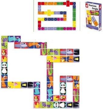 Domino Jungle XL - игра-головоломка для детей 28 элементов, от 3 лет, Янод