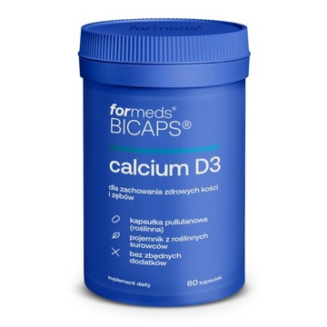 ForMeds BICAPS Wapń CALCIUM witamina D3 VEGE 60kap Odporność Mocne Kości