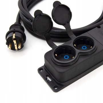 PRZEDŁUŻACZ POLSKI 5M 3x2,5 OW GUMA ROZGAŁĘŹNIK 2