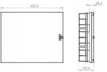 ЭЛЕКТРИЧЕСКАЯ КОРОБКА, РАСПРЕДЕЛИТЕЛЬНЫЙ ЩИТ СКРЫТОГО МОНТАЖА 2x18