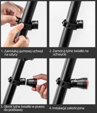 ŚWIATŁO LED Q5 DO ROWERU STOP INTELIGENTNE LAMPKA
