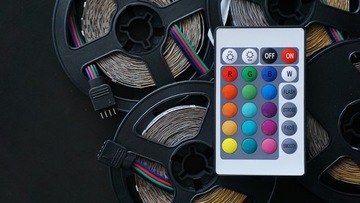 Светодиодная лента RGB Цветная лента, блок питания, пульт дистанционного управления, 5 м