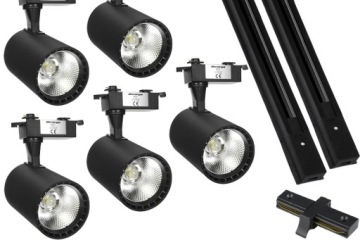 5x НАБОР МОЩНЫХ РЕЛЬСОВЫХ ЛАМП ГАЛОГЕННЫЕ СВЕТИЛЬНИКИ 2м