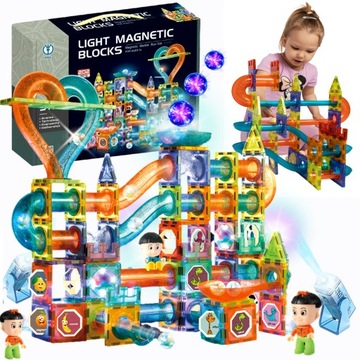 СВЕТЯЩИЕСЯ МАГНИТНЫЕ БЛОКИ НАБОР СВЕТЯЩИХСЯ МАГНИТНЫХ ДОРОЖКИ XXL 202 шт.