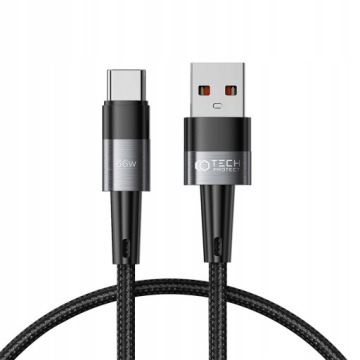 Кабель Tech-Protect USB-A/USB-C 66Вт 6А 25 см