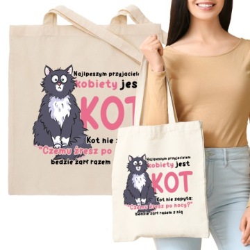 Torba Eko Beż Kociary NAJLEPSZY PRZYJACIEL KOT Wz