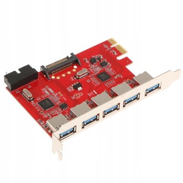 PCI-E na USB3.0 5-portowy adapter złącza karty