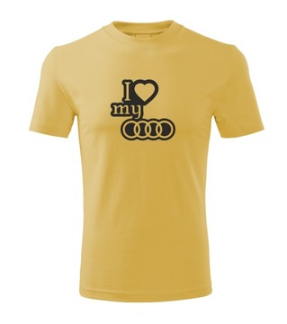 Koszulka T-shirt męska M87 AUDI A4 A3 A5 beżowa rozm 3XL