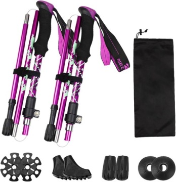 ТРЕККИНГОВЫЕ ПАЛКИ СКЛАДНЫЕ ИЗ УГЛЕРОДА 105-137 СМ ЭРГОНОМИЧНЫЙ НАБОР