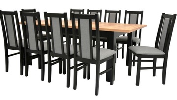 10 DREWNIANYCH krzeseł i Rozkładany stół 90x160/200 blat DĄB craft ARTISAN