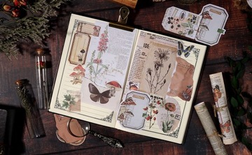 НАКЛЕЙКИ ДЛЯ Скрапбукинга ЦВЕТЫ ЖИВОТНЫЕ РАСТЕНИЯ ВИНТАЖ ДЛЯ ПЛАНИРОВЩИКА ДЛЯ БЛОКНОТА