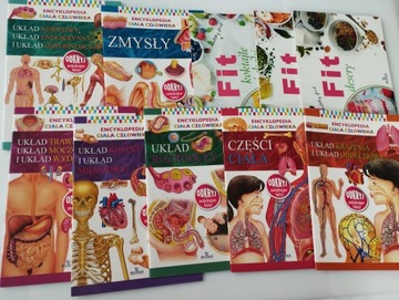 ENCYKLOPEDIA CIAŁA CZŁOWIEKA + Fit przepisy kulinarne x10 Zmysły Szkielet