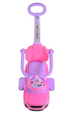 JEŹDZIK CHODZIK PCHACZ 3w1 AUTKO SAMOCHODZIK RÓŻ MELODYJKI KLAKSON PREZENT!