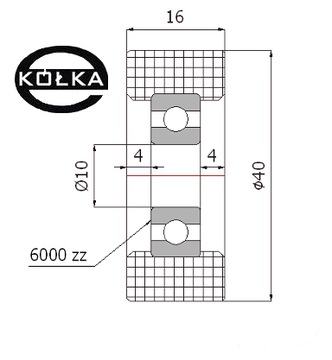РОЛИКИ ПРЯМОЙ ПЛАСТИКОВЫЙ РОЛИК С ПОДШИПНИКОМ fi. 40 мм