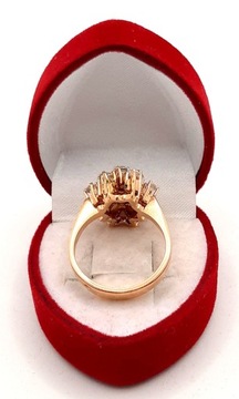 Złoty pierścionek z Opalami i Cyrkoniami PR.585 W:6,43gr R14 S
