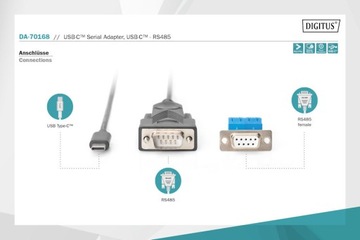 Конвертер USB Type-C -> RS-485 Digitus DA-70168