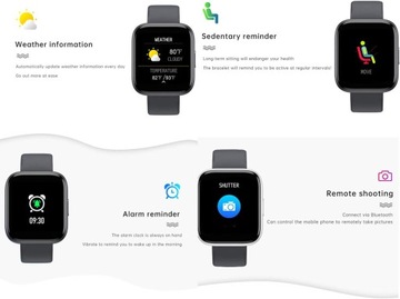 Annbully smartwatch z funkcją dzwonienia, czarny
