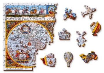 Drewniane Puzzle z figurkami - Mapa Nova Terrarum Antyczna, 1010 elementów