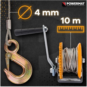 РУЧНАЯ ТРОСОВАЯ ЛЕБЕДКА КРЕНАТОЧНАЯ ЛЕБЕДКА 545КГ 10М