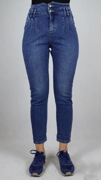 Spodnie jeansy mom fit niebieskie XL