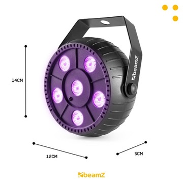 Ультрафиолетовый прожектор для вечеринок 6х1Вт, батарейка для пульта дистанционного управления
