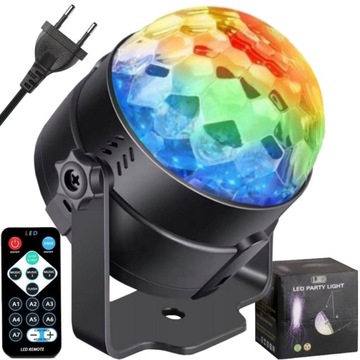 Projektor Laserowy Dyskotekowy Laser Disco Stroboskop Lampka LED RGB Pilot