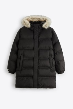 ZARA MAN PIKOWANA KURTKA PUCHOWA PARKA KAPTUR M/L