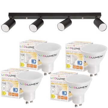 Lampa Sufitowa Natynkowa Spot Oprawa Ruchoma Halogenowa + 4x GU10 LED 9W