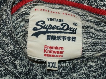 Superdry sweter męski melanż Vintage casual alt XL XXL