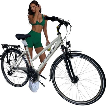 ROWER TREKKINGOWY TREKINGOWY TREKKING TANDER TUSSON BIAŁY MAT ALUMINIOWY
