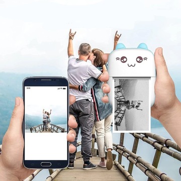 MINI DRUKARKA TERMICZNA do zdjęć etykiet DRUKUŚ rolka + 3 ROLKI NAKLEJKI