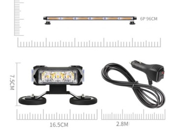 ОРАНЖЕВЫЙ СТРОБОСКОП РУЧКА 95СМ 12В 24В 6 МОДУЛЕЙ эвакуатор 4 СТОРОНЫ