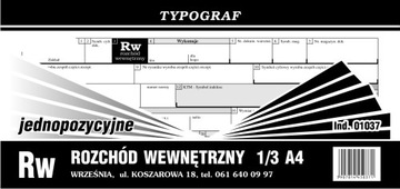 DRUK 01037 RW ROZCHÓD WEWNĘTRZNY 1/3 A4 1 POZYC.