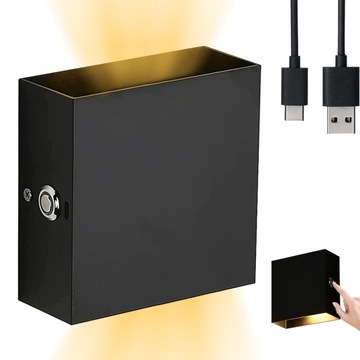 LAMPA KINKIET BEZPRZEWODOWA DOTYKOWA ŚCIENNA LAMPKA LED USB GÓRA-DÓŁ MAGNES