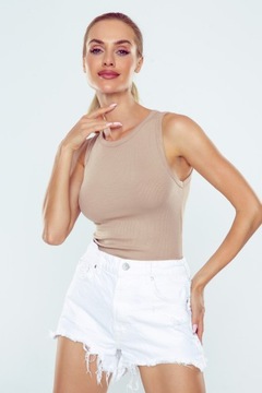 ЭЛЬДАР Пери Футболка из вискозы в рубчик, бежевый, XL