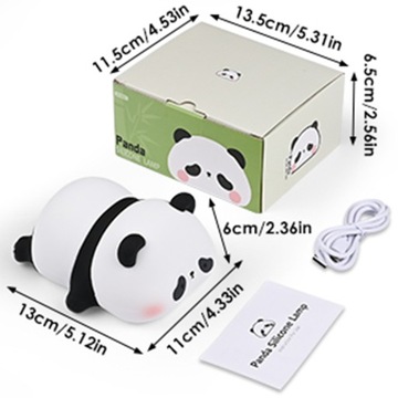 SILIKONOWA LAMPKA NOCNA PANDA, 3 TRYBY ŚWIECENIA, 1200 MAH