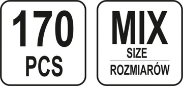 ВИНТЫ И ШАЙБЫ ДЛЯ КОРПУСА MIX 170 ШТ. YATO