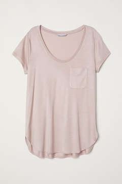 Bluzka KOSZULKA top pudrowa H&M 34 XS