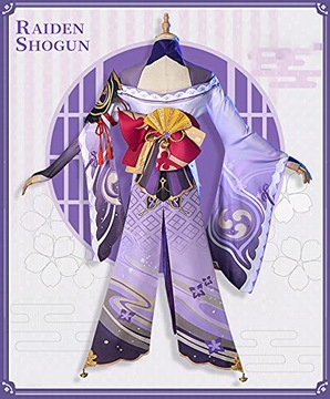 Genshin Impact Raiden Shogun Косплей Парик