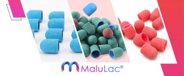 Абразивные подушечки MaluLac 10x CAPS для педикюра с резиновой основой 10 мм 180