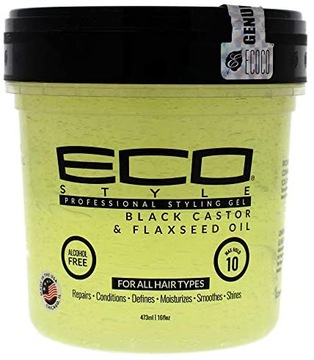 ECO STYLE BLACK CASTOR FLAXSEED OIL GEL 473 ml żel do włosów , stylizacja