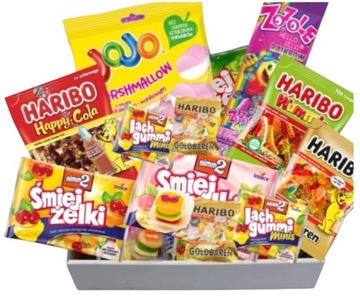 Kosz Prezentowy zakończenie roku Żelków żelki Dzień Dziecka prezent Haribo