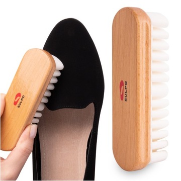 Szczotka krepowa do butów z zamszu nubuku duża