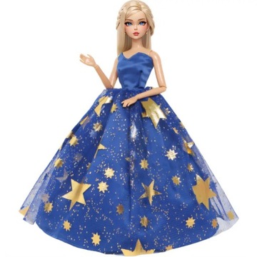 Piękna długa sukienka suknia dla lalki Barbie